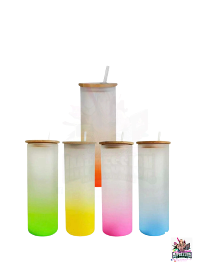 Colorful Frosted Glass Tumbler