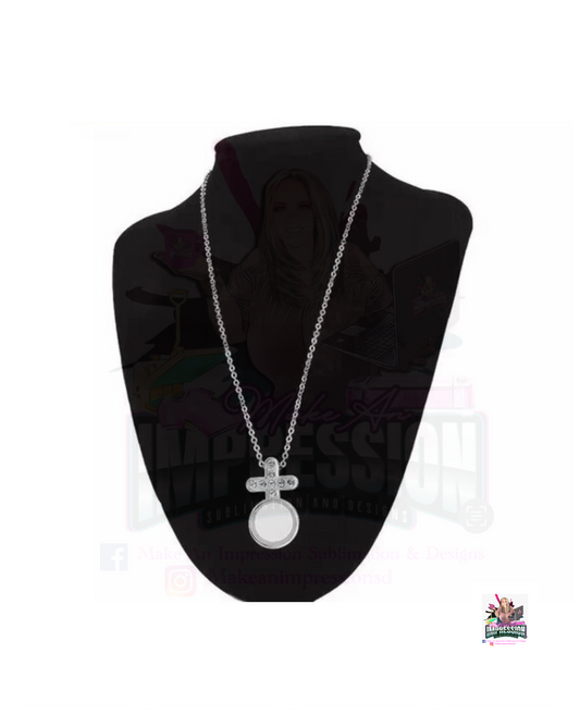 Sublimation Blank Necklace Memorial Cross