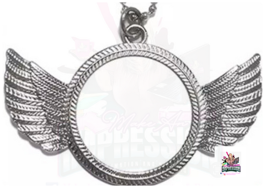 Sublimation Blank Necklace Angel Wing with 18’ Chain