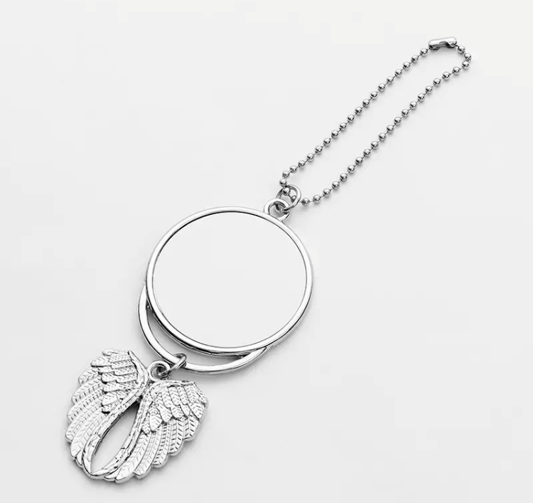 Sublimation Blank Car Rearview Mirror Angel Wings Pendant