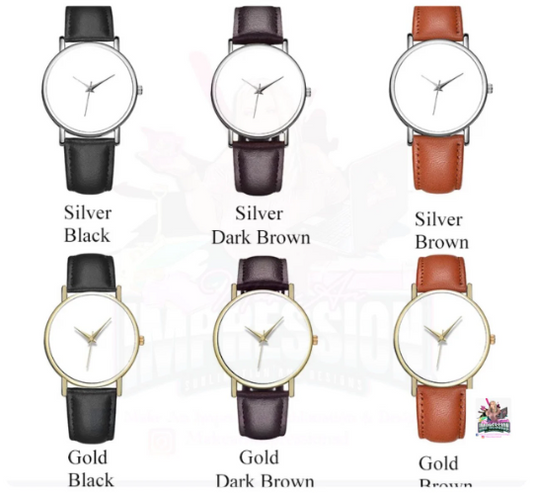 Sublimation Blank Genuine Leather Unisex Watch