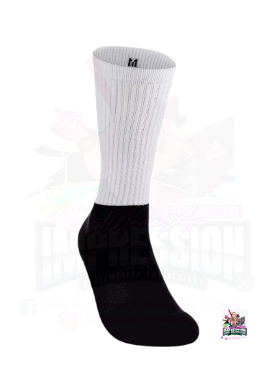 Sublimation Blank Black/White Unisex Socks