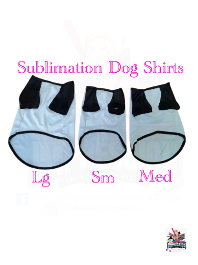 Sublimation Blank Dog Shirt W/Black Trim 100% Polyester