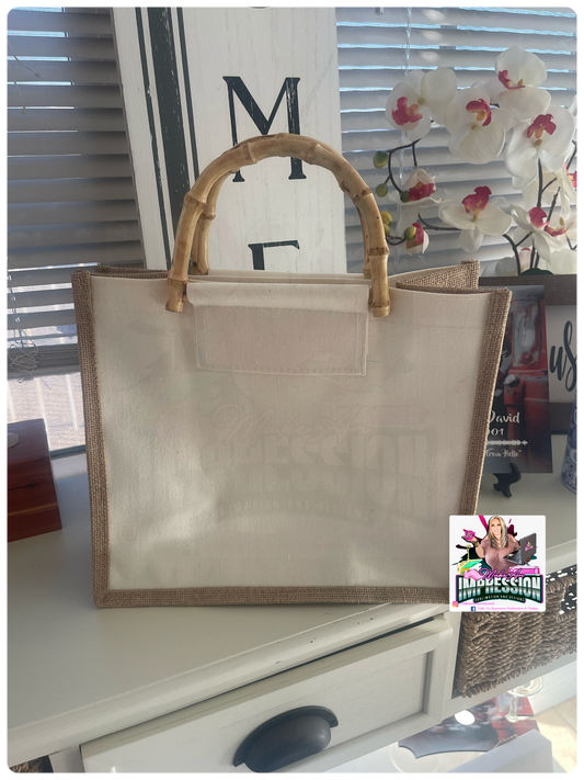 Sublimation/Vinyl Bamboo Tote Purse