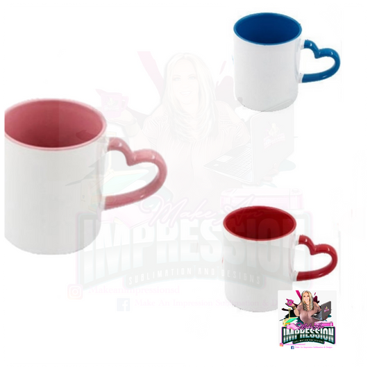 Sublimation Blank Heart Handle Ceramic 11oz Mug